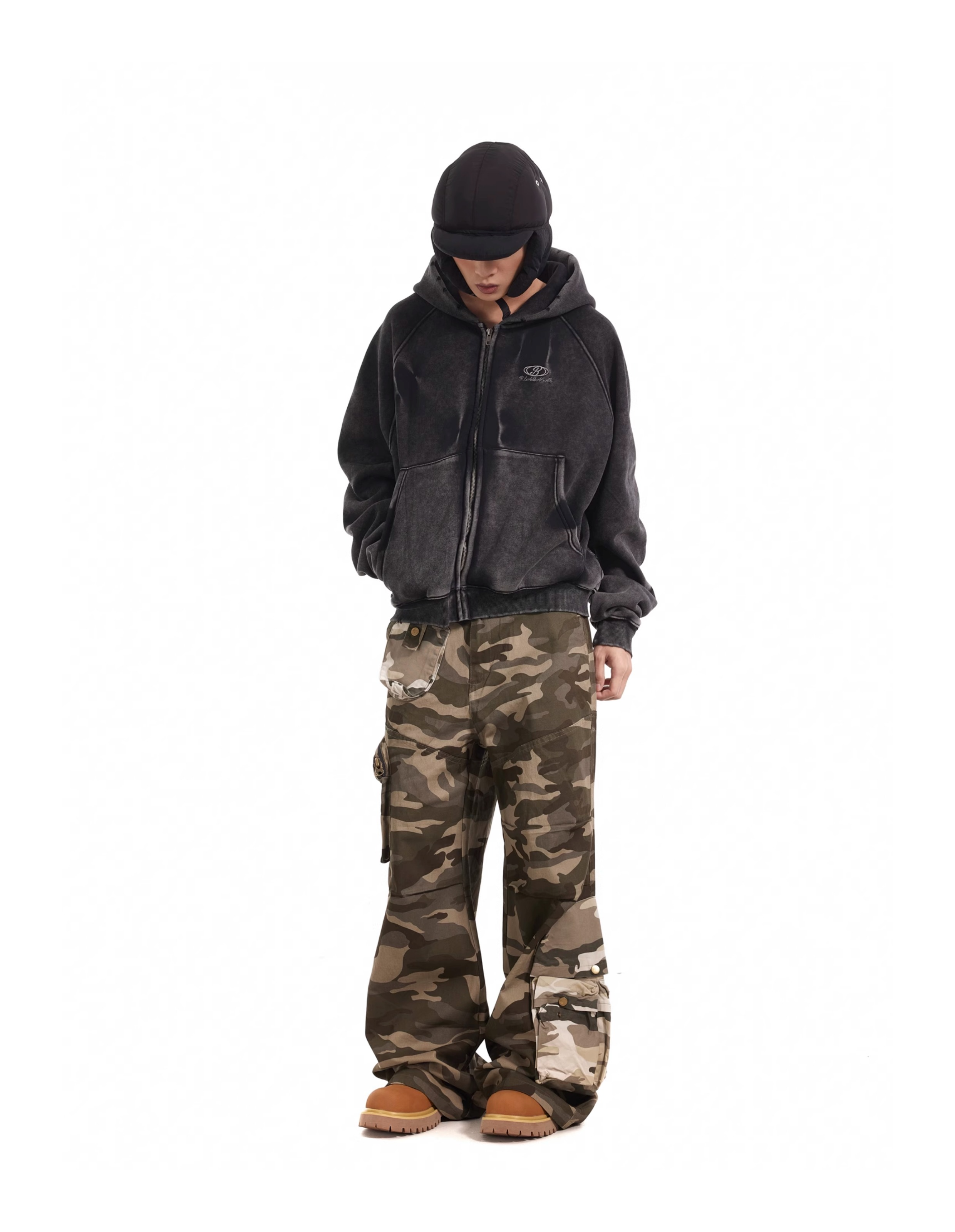 HEAVY WASHED ZIP HOODIE