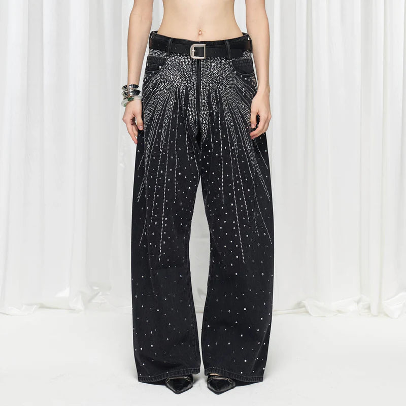 RADIANT RHINESTONE DENIM PANTS