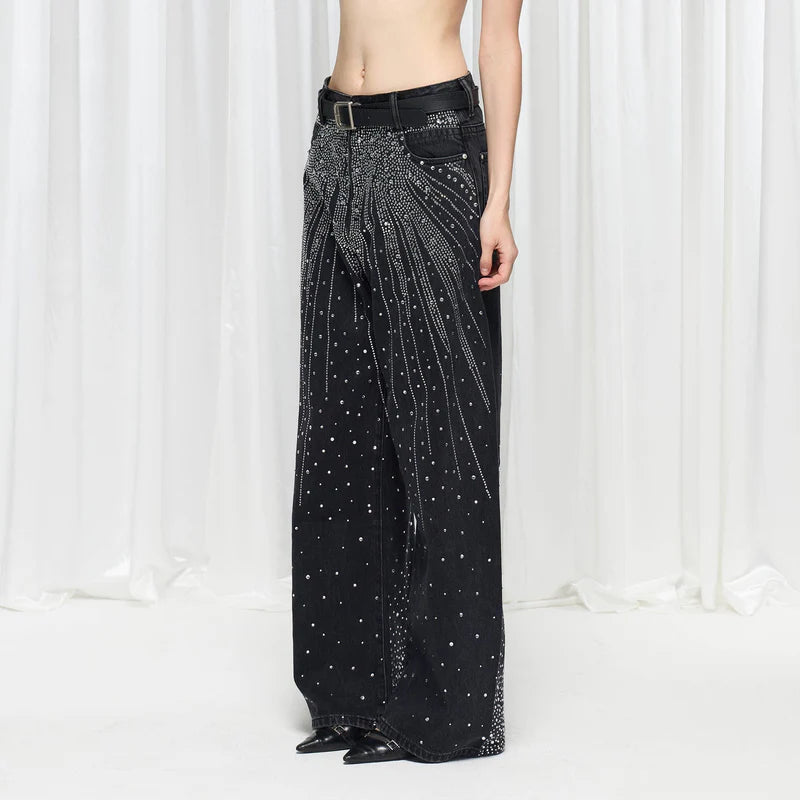 RADIANT RHINESTONE DENIM PANTS