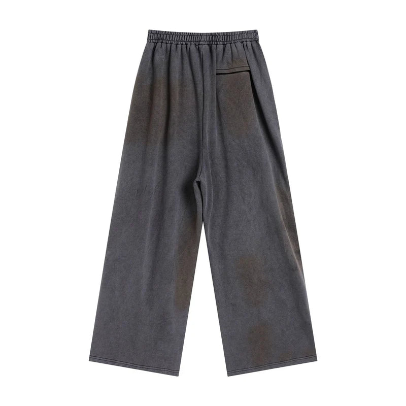 Distressed Crinkled Baggy Sweatpants