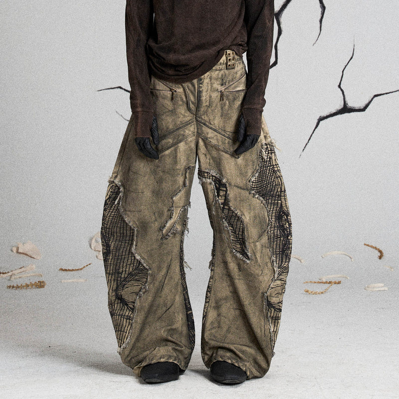 Mutation Distressed Fungal Invasion Machete Pants
