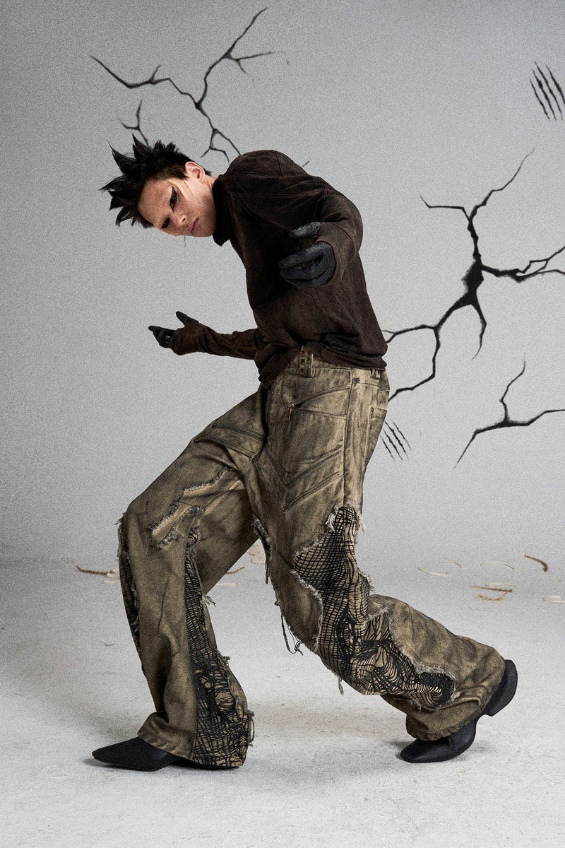 Mutation Distressed Fungal Invasion Machete Pants