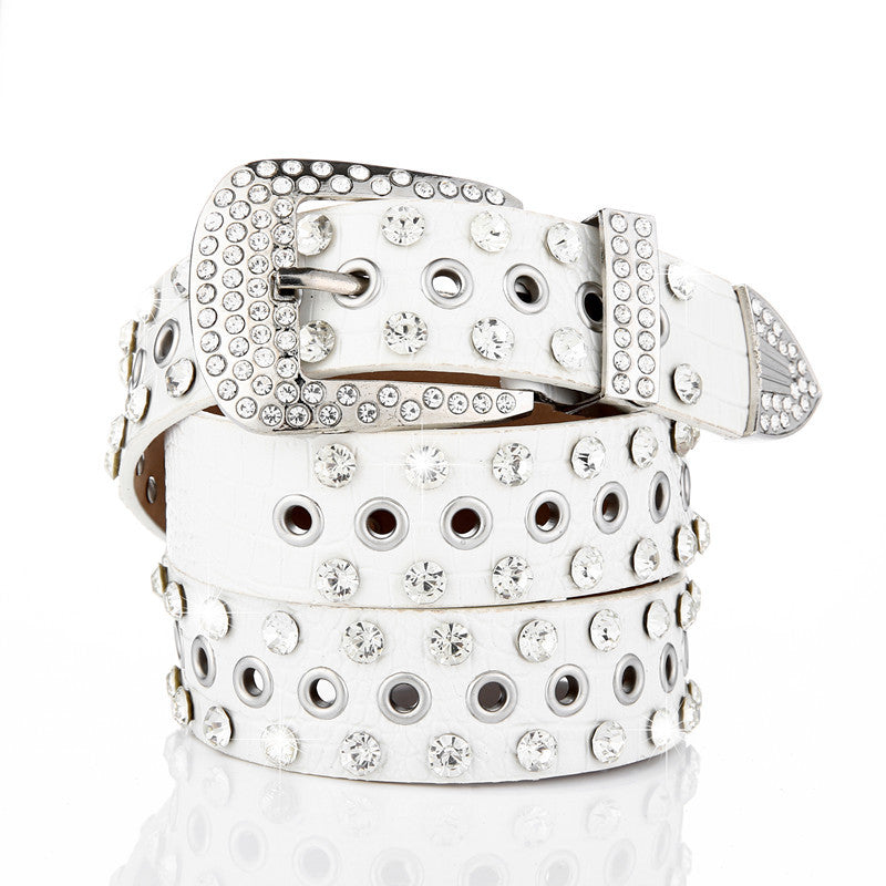 RHINESTONES PIN BUCKLE BELT