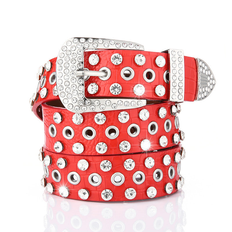 RHINESTONES PIN BUCKLE BELT