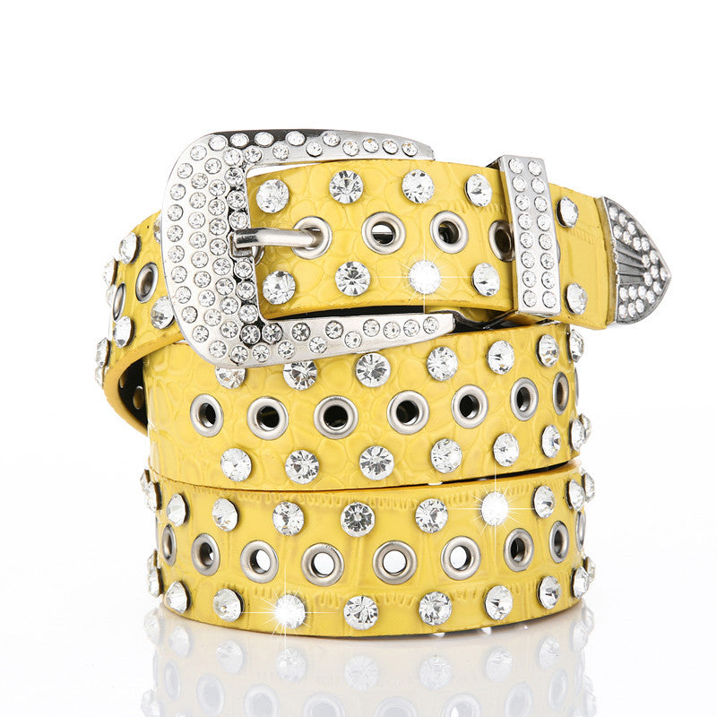RHINESTONES PIN BUCKLE BELT