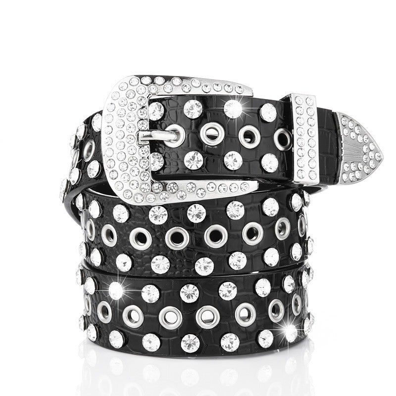 RHINESTONES PIN BUCKLE BELT