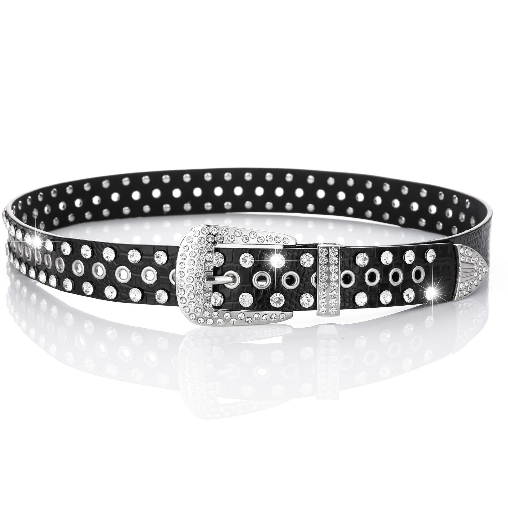 RHINESTONES PIN BUCKLE BELT