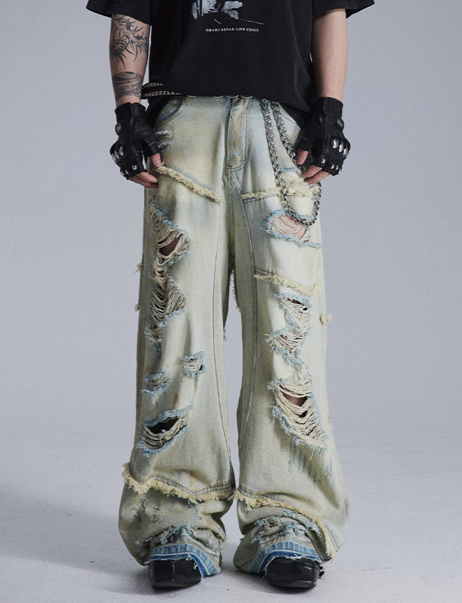 BANITY WASHED DENIM PANTS