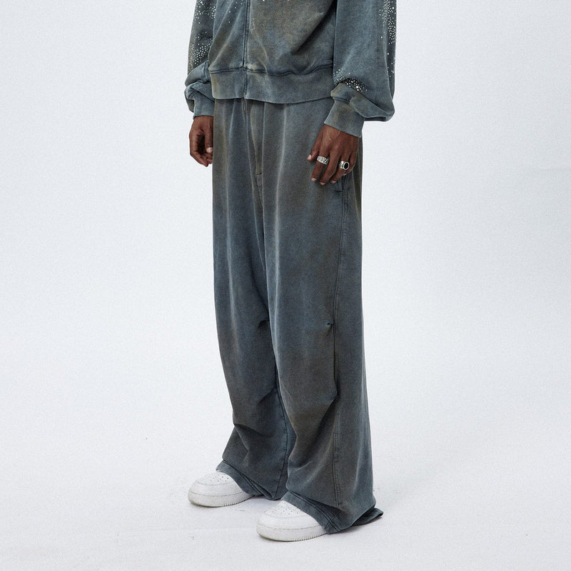 Distressed Crinkled Baggy Sweatpants