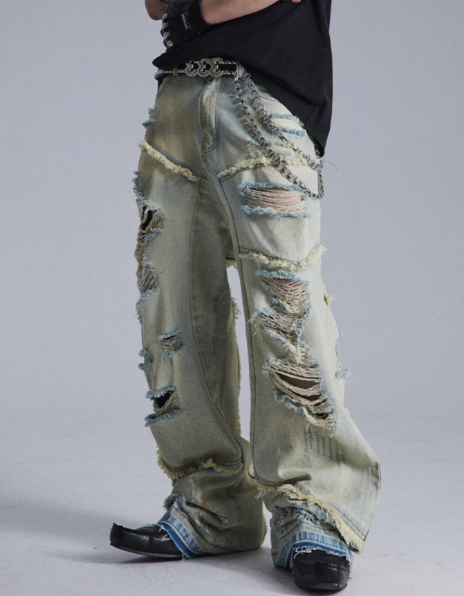 BANITY WASHED DENIM PANTS
