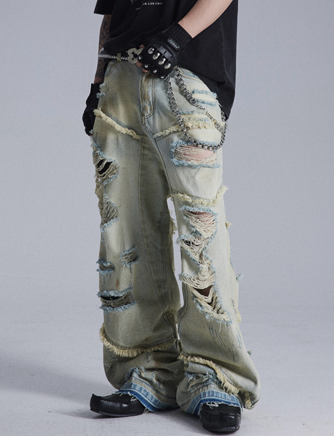 BANITY WASHED DENIM PANTS