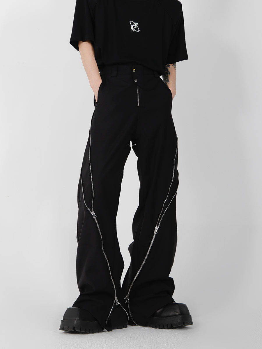 STRUCTURAL ZIP SLIT FLARE PANTS