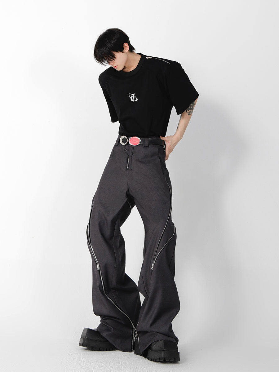 STRUCTURAL ZIP SLIT FLARE PANTS