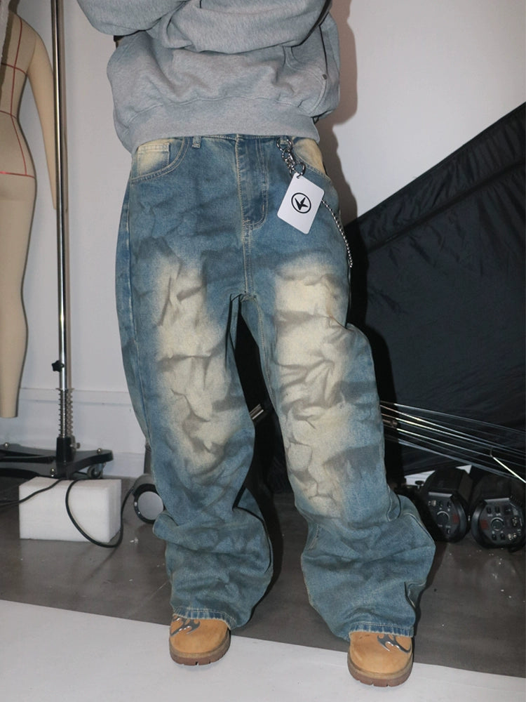 SMUDGE FADE BAGGY DENIM PANTS