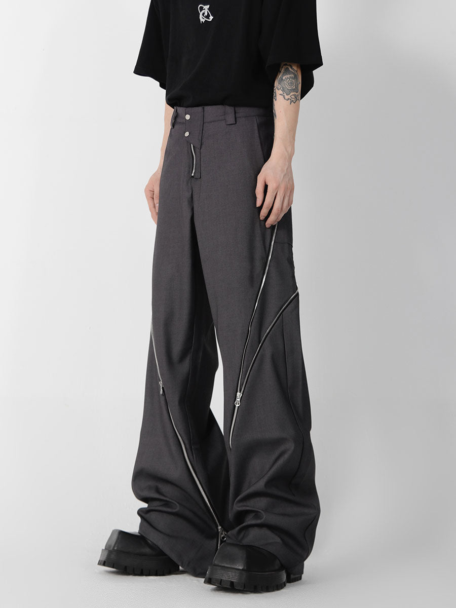 STRUCTURAL ZIP SLIT FLARE PANTS
