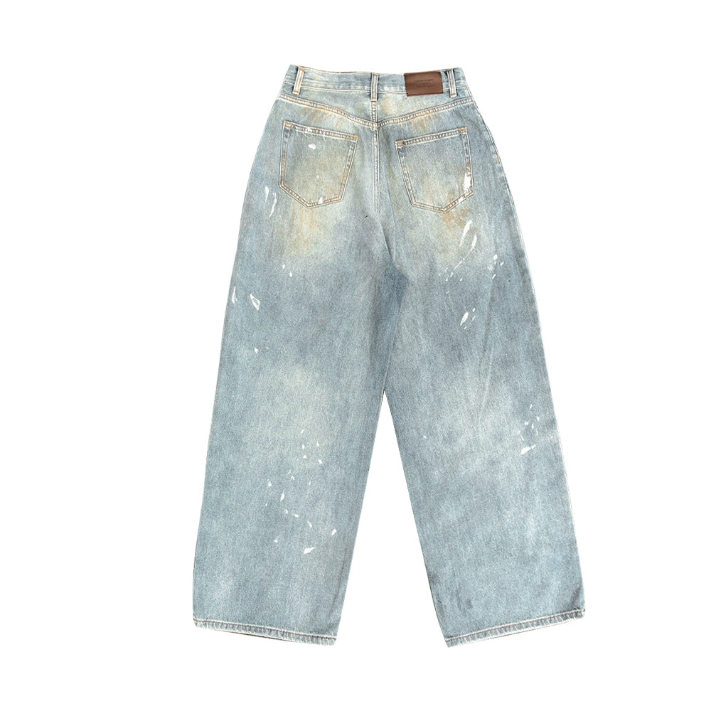 ILLUSTRATION ART PRINT DENIM PANTS