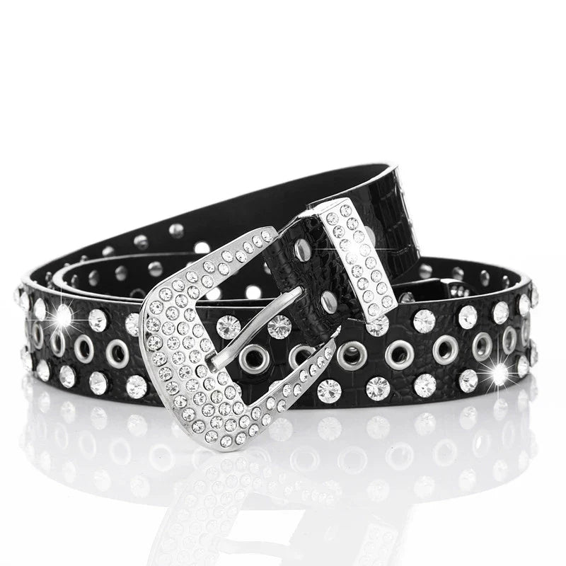 RHINESTONES PIN BUCKLE BELT