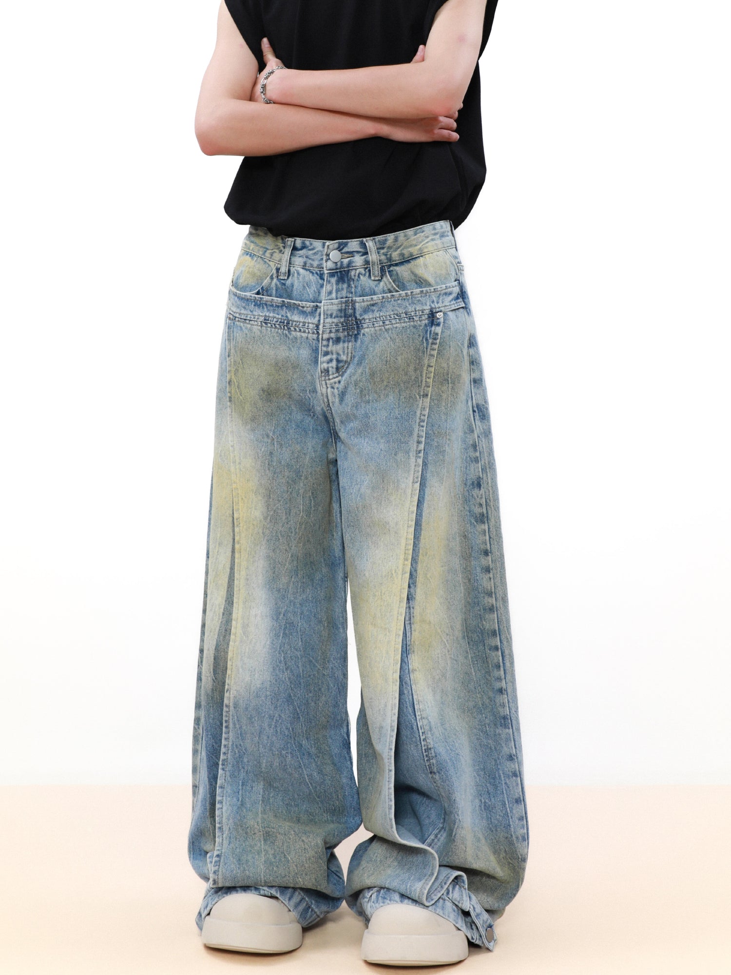 DISTRESSED EDGE DENIM PANTS