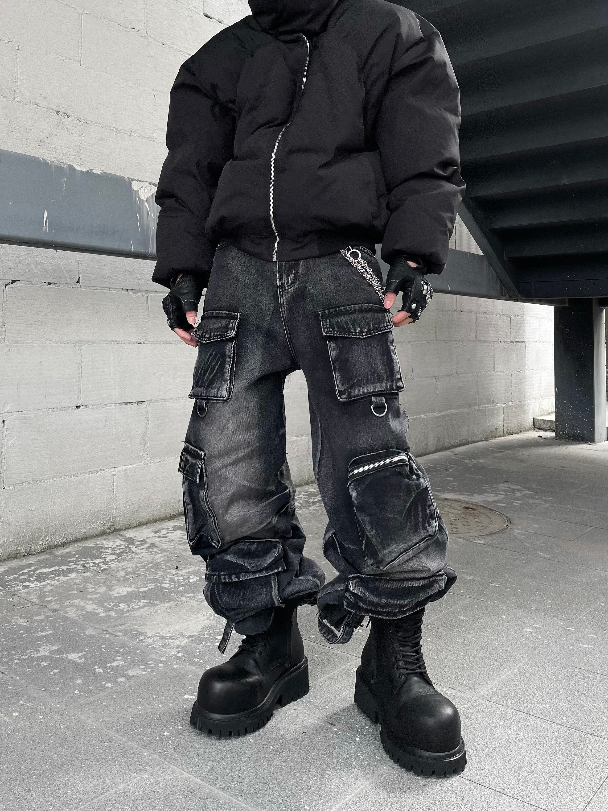 TECH UTILITY CARGO DENIM PANTS