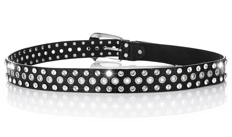 RHINESTONES PIN BUCKLE BELT