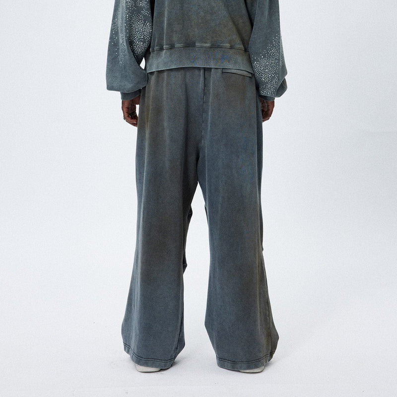 Distressed Crinkled Baggy Sweatpants