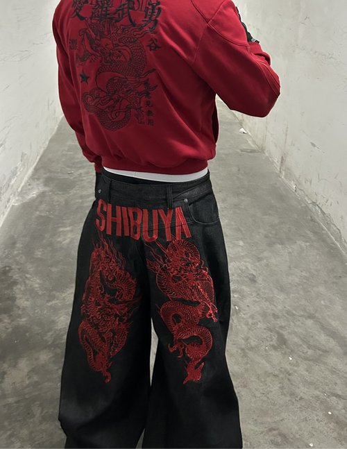 SCARLET BAGGY DENIM PANTS
